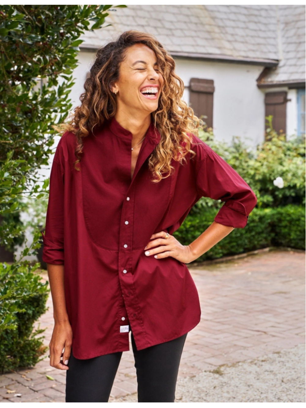 Frank & Eileen Victoria Superlux Italian Tuxedo Shirt XXS Red RUNS LARGE - EUC!